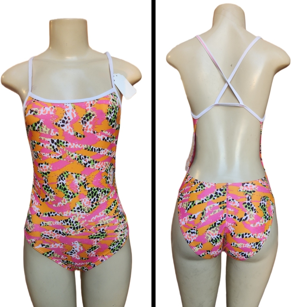 NWT Speedo Magnetic Zebra Super Baci Swimsuit sz.34